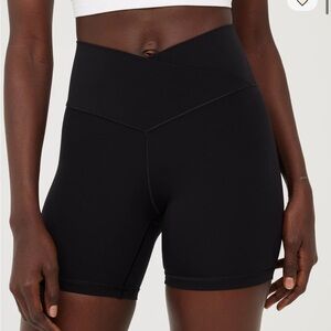 aerie V-Waist Black Bike Shorts